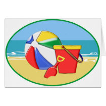 Beach Ball Pail and Shovel cards