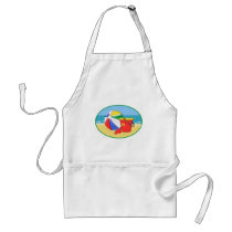 Beach Ball, Pail & Shovel at the Shore Apron
