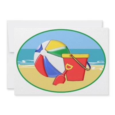 Beach Ball, Pail & Shovel at the Shore Invite by ElainePlesser