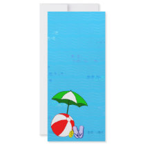 Beach Ball Pool Umbrella Template Custom Rack Cards