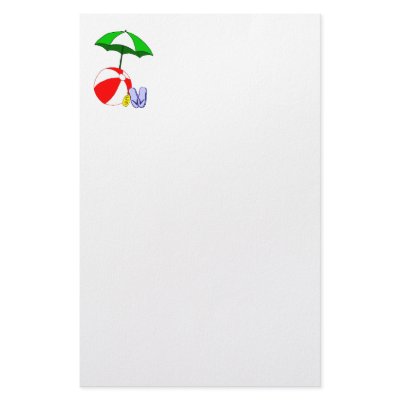 Beach Ball Pool Umbrella Template Stationery Design by AngelCityArt