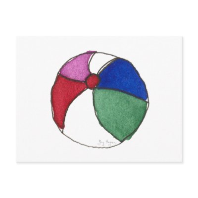 Beach Ball Postcard by ginyhogan