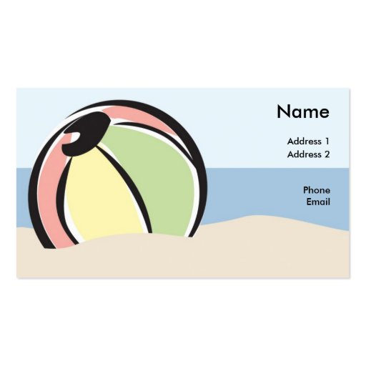Beach Ball Profile Card Business Card (front side)
