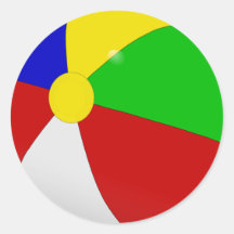 BEACH BALL ROUND STICKER