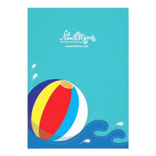 Beach Ball Swimming Birthday Pool Party Invitation
