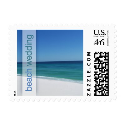Beach Beach Wedding Small Postage by twoheartsshoppe