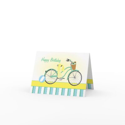 Beach Bicycle Greeting Cards by trennea