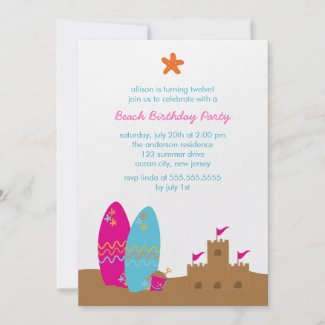 Beach Party Invitations on Beach Birthday Party Invitations Invitation