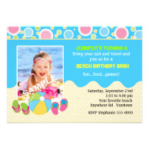 Beach Birthday Photo invitations
