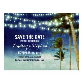 beach blue ombre save the date postcards