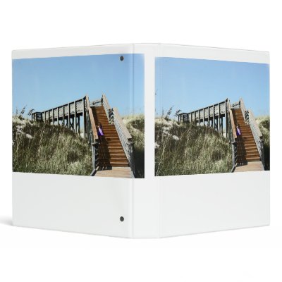 Beach Boardwalk with girl, Florida Cape san blas 3 Ring Binder by SusansZooCrew