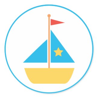 Beach Boat Sticker sticker