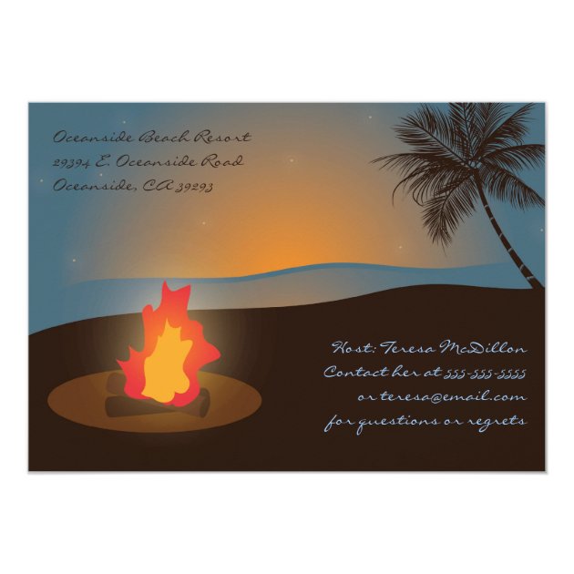 Beach Bonfire Invitation
