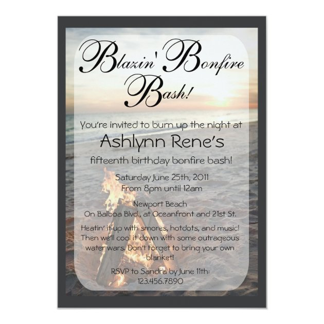 Beach Bonfire Invitation
