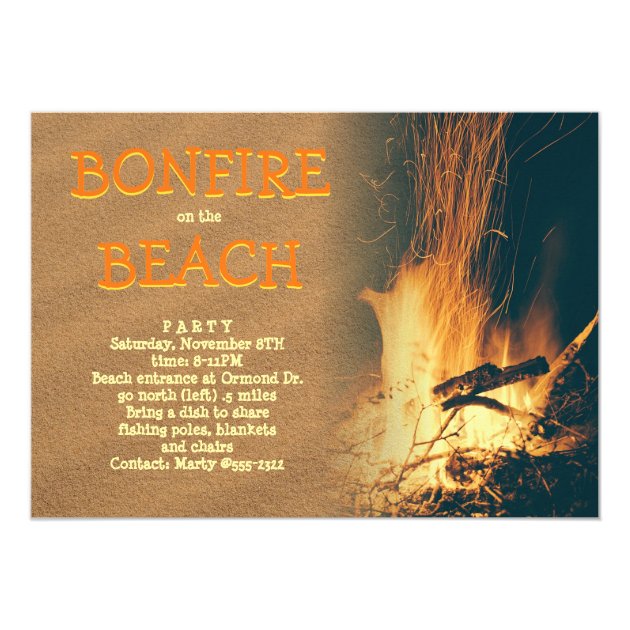 Beach Bonfire Party Celebration Card