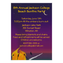 Beach Bonfire Party Invitation
