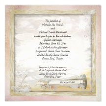 Beach Bottle Wedding Invitation