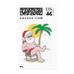 Beach Bound Santa Postage Stamp