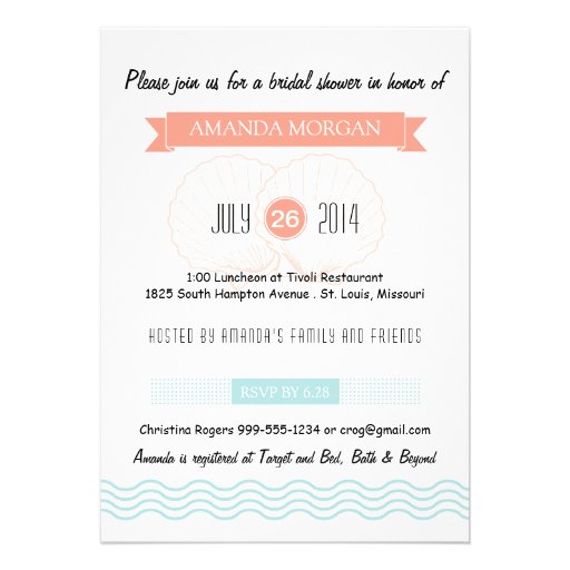 Beach Bridal Shower invitation