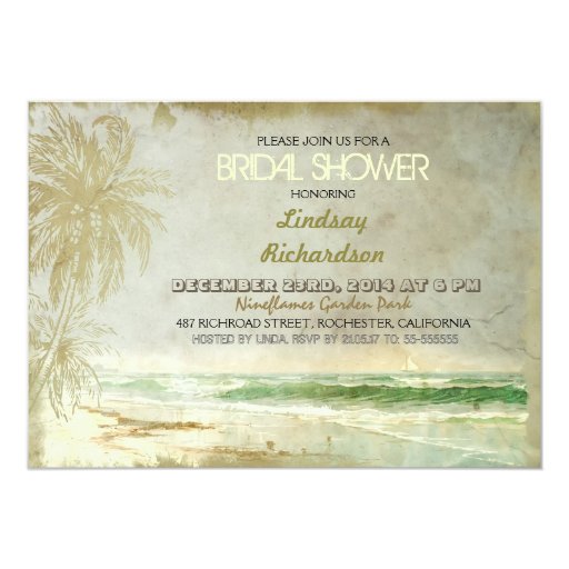 beach bridal shower invitations