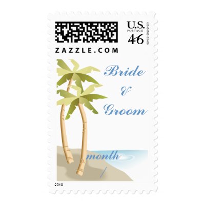 Beach Bride Postage Stamps