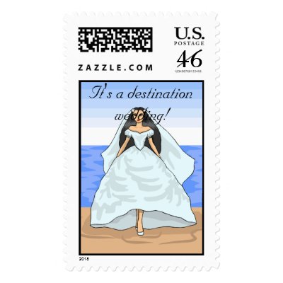Beach Bride Postage Stamp