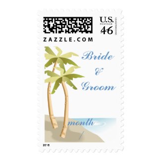 Beach Wedding Postage Stamp