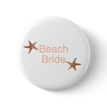 Beach Bride Starfish Design Pinback Button