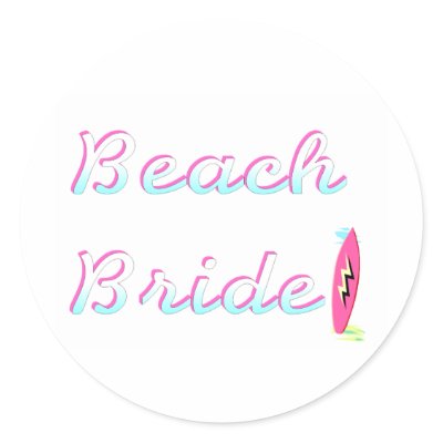 Beach Bride Round Sticker