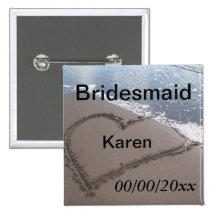 Beach Bridesmaid Wedding Button