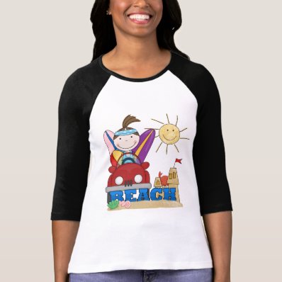 BEACH Brunette Girl T-shirts and Gifts