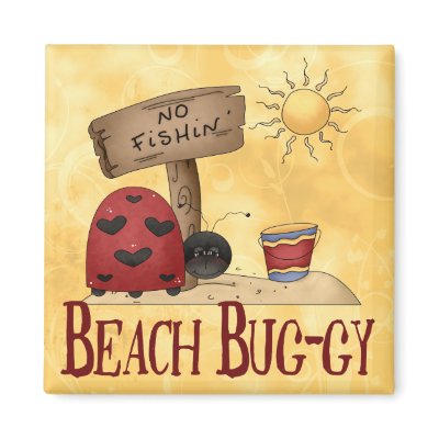 Beach Bug-gy Fridge Magnet by CuteArt