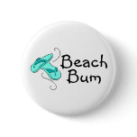 Beach Bum Flip Flops Pinback Button