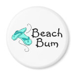 Beach Bum Flip Flops Refrigerator Magnet
