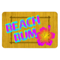 Beach Bum Funny Saying Pink Flower Magnet magnets
