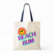 Beach Bum Saying with Sunshine Canvas Tote Bag
