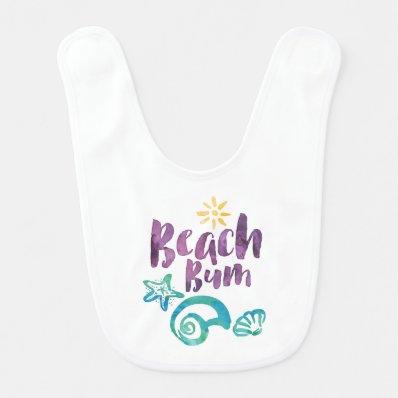 Beach Bum Seashells & Sun Summer Vacation KD06 Bibs
