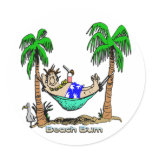 Beach Bum Round Sticker