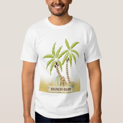 Beach Bum, Surfboards, Palm Trees and Sand Shirt