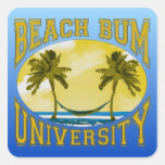 Beach Bum University Square Sticker
