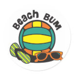 Beach Bum Volleyball Stickers