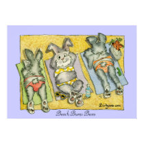 Beach Bums Buns Poster Print by zooogle Beach Bums Buns Poster Print