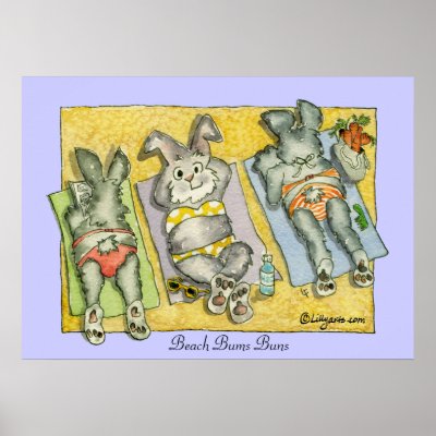 Beach Bums Buns Poster Print by zooogle