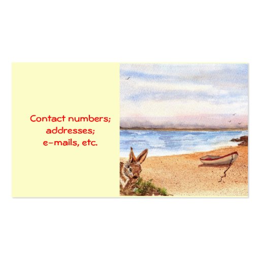 'Beach Bunny' Profile Card Business Cards (back side)