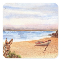 'Beach Bunny' Square Sticker