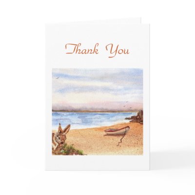 'Beach Bunny (Thank You)' Card by picklelillysdad