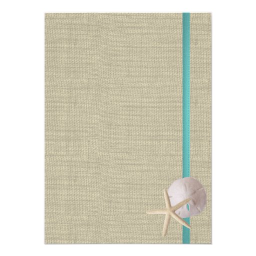 Beach Burlap and Lace Aqua Reception Custom Invitations
