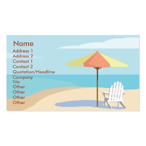 Beach - Business Business Card Template (front side)
