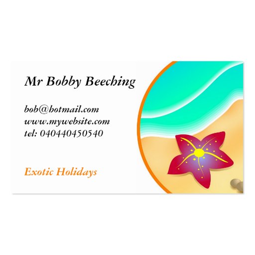 Beach Business Card Template (front side)