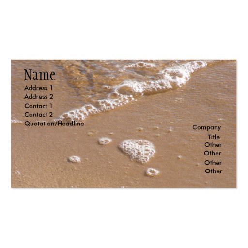 Beach Business Card Templates (front side)